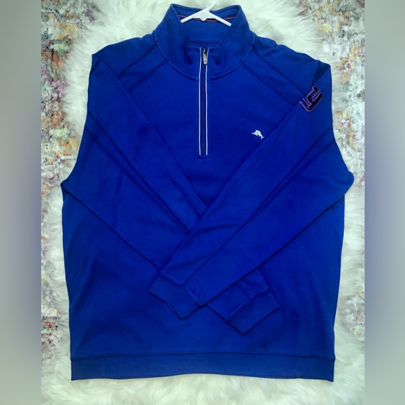 Like New Tommy Bahama NFL New York NY Giants 1/2 Zip Pullover Sweater - Picture 1 of 6